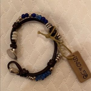 Leather and silver Bracelet